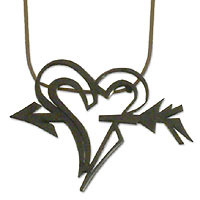 Leather necklace Cupid s Heart Brazil