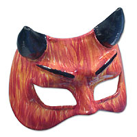 Leather mask, 'Devil' - Leather Carnaval Mask