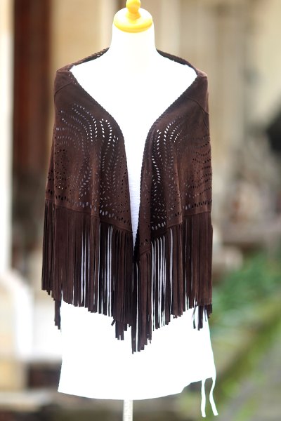 Leather shawl, Bold Lotus