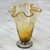 Glass vase, 'Amber Patch' - Golden Yellow Art Glass Vase Artisan Hand Blown Mexico thumbail