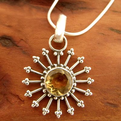 Citrine pendant necklace, Sunshine Daze