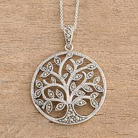Marcasite pendant necklace, Irish Tree of Life