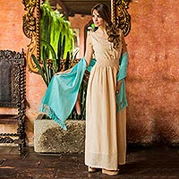 Cotton maxi dress, 'Naturally Modern' - Handmade Sleeveless Cotton Maxi Dress