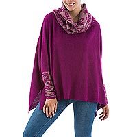 100% alpaca poncho with sleeves,