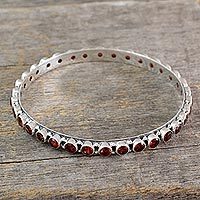 Garnet bangle bracelet,