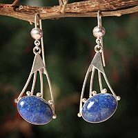 Lapis lazuli dangle earrings,