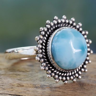 Larimar cocktail ring, Sea and Sky