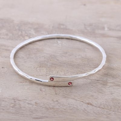 Garnet bangle bracelet, Simple Path
