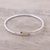 Garnet bangle bracelet, 'Simple Path' - Minimalist Garnet Bangle Bracelet from India thumbail