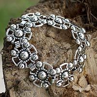 Sterling silver link bracelet,