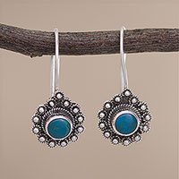 Chrysocolla drop earrings,