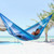 Hammock, 'Afternoon Breeze' (single) - Hand Crafted Blue Striped Nylon Rope Single Hammock thumbail