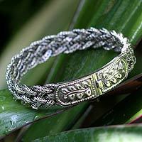 Sterling silver braided bracelet,