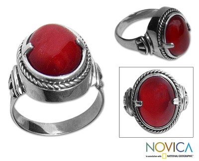 Carnelian solitaire ring, Dragon Eye