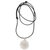 Cow bone and leather pendant necklace, 'Glorious Rose' - Artisan Crafted White Rose Pendant on Leather Cord Necklace (image 2b) thumbail