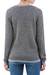 100% alpaca cardigan, 'Cloudy Sky' - Grey 100% Alpaca Wool Cardigan Sweater from Peru (image 2c) thumbail