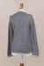 100% alpaca cardigan, 'Cloudy Sky' - Grey 100% Alpaca Wool Cardigan Sweater from Peru (image 2f) thumbail
