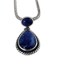 Sodalite pendant necklace,