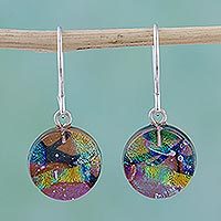 Dichroic art glass earrings,