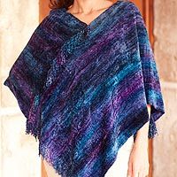 Cotton blend poncho,