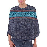 100% alpaca mini poncho,