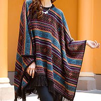 100% alpaca poncho,