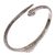 Gold accent sterling silver cuff bracelet, 'Earth Serpent' - Realistic Sterling Silver Snake Bracelet with 18k Gold Eyes (image 2a) thumbail