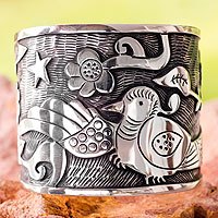 Sterling silver cuff bracelet,