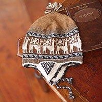 Alpaca blend chullo hat,