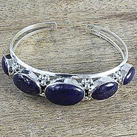 Lapis lazuli cuff bracelet,