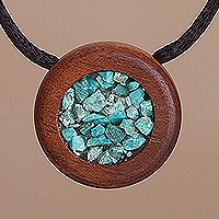 Chrysocolla pendant necklace,
