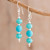 Beaded dangle earrings, 'Ancient Beauty' - Beaded Dangle Earrings in Turquoise from Guatemala thumbail