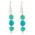 Beaded dangle earrings, 'Ancient Beauty' - Beaded Dangle Earrings in Turquoise from Guatemala (image 2a) thumbail