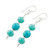 Beaded dangle earrings, 'Ancient Beauty' - Beaded Dangle Earrings in Turquoise from Guatemala (image 2c) thumbail