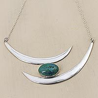 Chrysocolla statement necklace,