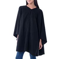 Alpaca blend ruana cape,