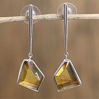 Amber dangle earrings,