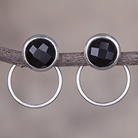 Obsidian drop earrings,