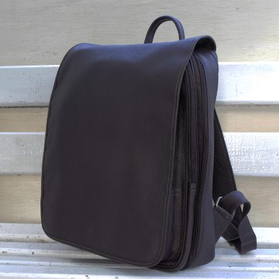 Leather backpack, Mysterious Traveler in Maroon