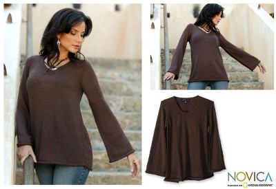 Alpaca blend sweater, Chocolate Charisma