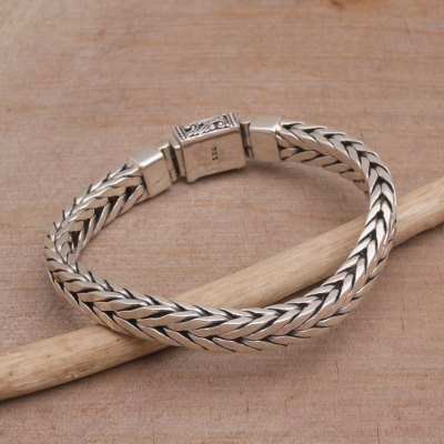 Sterling silver chain bracelet, Shining Naga