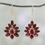 Gold plated garnet dangle earrings, 'Claret Sunburst' - Hand Crafted 18k Gold Plated Earrings with Garnets thumbail