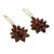 Gold plated garnet dangle earrings, 'Claret Sunburst' - Hand Crafted 18k Gold Plated Earrings with Garnets (image 2b) thumbail