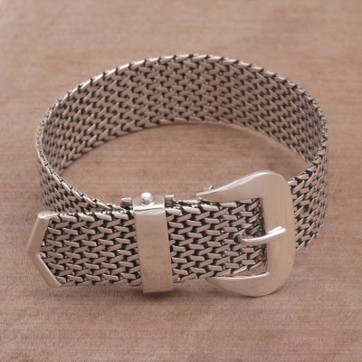 Sterling silver wristband bracelet, Belt of Tenganan