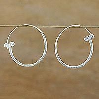 Silver hoop earrings,
