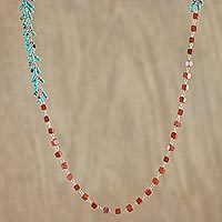 Jasper beaded long necklace,