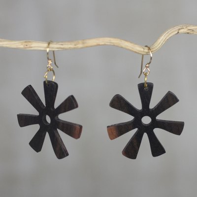 Ebony dangle earrings, Fofoo Flower