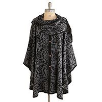 Reversible alpaca blend ruana,