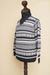 Men's 100% alpaca sweater, 'Huascaran Explorer' - Grey and Ivory Men's Alpaca Sweater with a Zipper Turtleneck (image 2d) thumbail