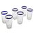Tumblers, 'Cobalt Groove' (set of 6) - Handmade Glass Recycled Juice Drinkware (Set of 6) (image 2a) thumbail